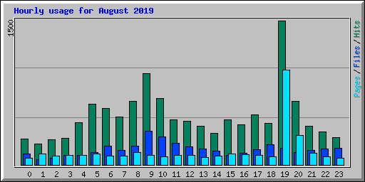 Hourly usage for August 2019